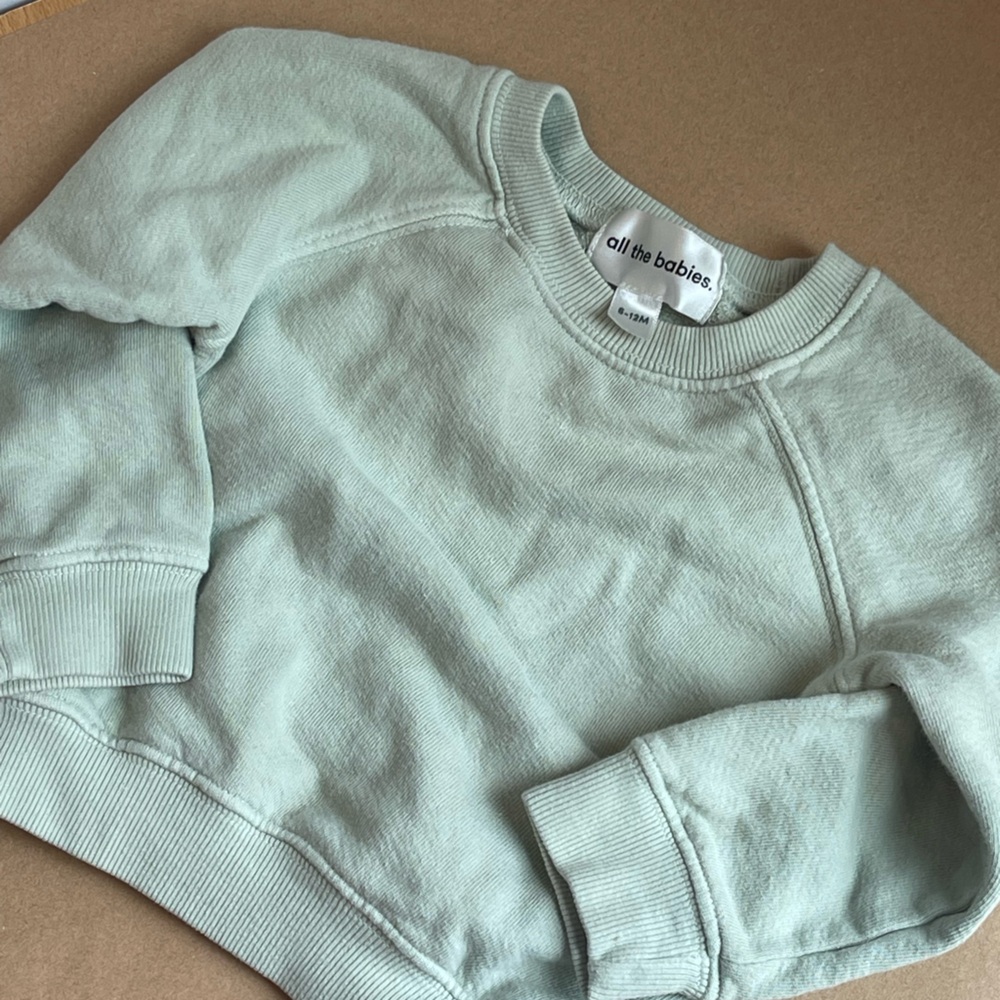 All The Babies brand organic cotton sweatshirt 6-12m NWT
